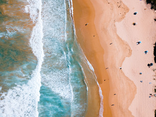 beach waves aerial