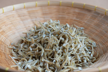 Sun dried anchovies used in Asian cuisine