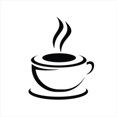coffee icon with steam. cup of coffee white background