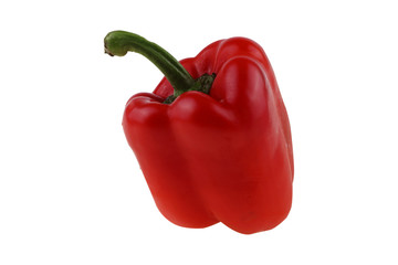 Red Sweet bell pepper isolated on white background.