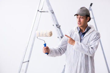 Painter working at construction site