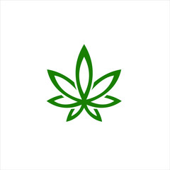 cannabis leaf icon. green leaf white background
