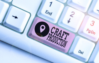 Word writing text Craft Production. Business photo showcasing process of analysisufacturing without...