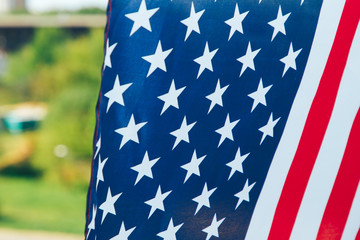 The flag of the United States is packed