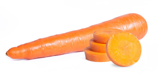 Fresh carrot isolated on white background