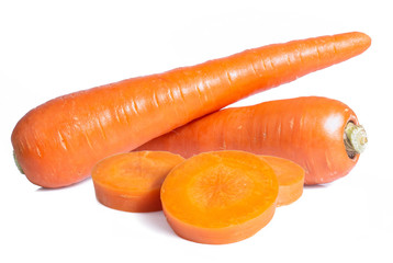 Fresh carrot isolated on white background