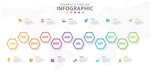 Infographic template for business. Modern Timeline diagram calendar for project planning, presentation vector infographic.