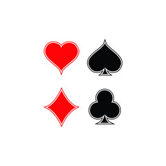 set of playing card casino symbol. vector illustration