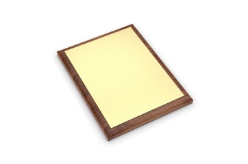 Blank Wood Plaque Template And Mock up. 3d render illustration.