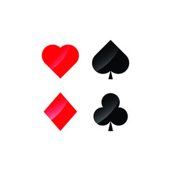 set of playing card casino symbol. vector illustration