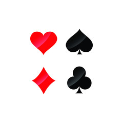 set of playing card casino symbol. vector illustration