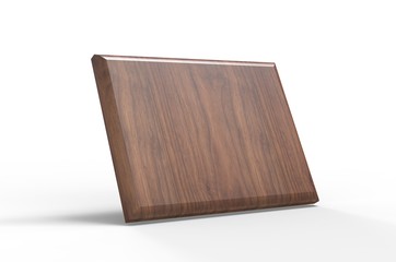 Blank Wood Plaque Template And Mock up. 3d render illustration.