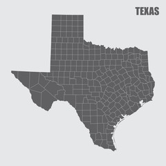 Fototapeta premium Texas counties map