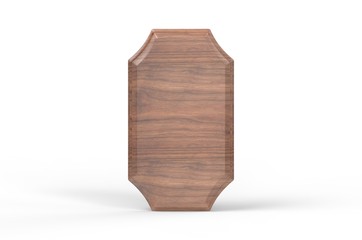 Blank Wood Plaque Template And Mock up. 3d render illustration.