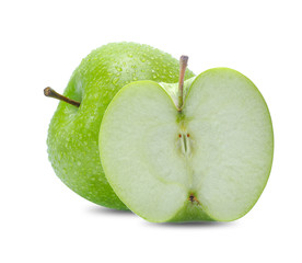 green apple fruit isolated on white background
