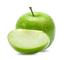 green apple fruit isolated on white background
