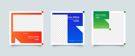 Modern promotion square web banner for social media mobile apps. Elegant sale and discount promo backgrounds for digital marketing