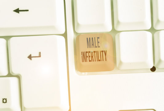 Writing note showing Male Infertility. Business concept for the inability to cause pregnancy in a fertile