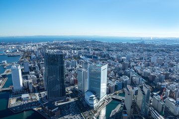 (神奈川県ｰ都市風景)ラウンジから見渡す横浜の風景４