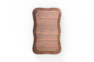 Blank Wood Plaque Template And Mock up. 3d render illustration.