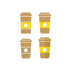 Coffee take away flat icon. vector illustration
