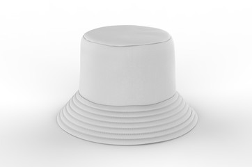 Blank bucket fisherman promotional hat or cap. 3d render illustration.