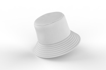 Blank bucket fisherman promotional hat or cap. 3d render illustration.