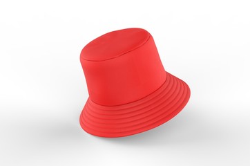 Blank bucket fisherman promotional hat or cap. 3d render illustration.