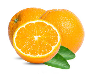 orange fruit isolated on white background