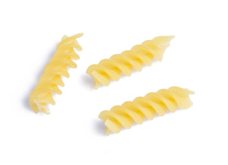 raw pasta isolated on white background