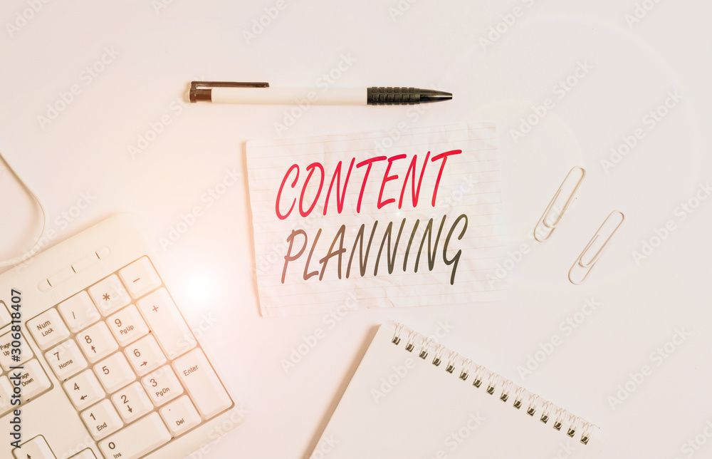 Poster text sign showing content planning. business photo showcasing establish a fluid workflow around the 
