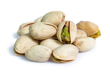 Pistachio nuts. Isolated on a white background