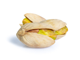 Pistachio nuts. Isolated on a white background