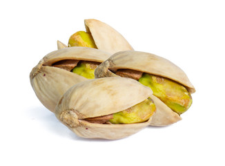 Pistachio nuts. Isolated on a white background
