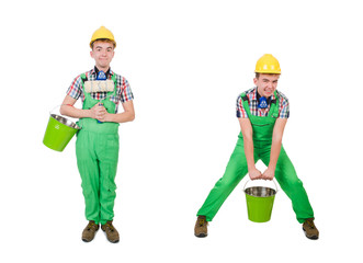 Funny painter isolated on white