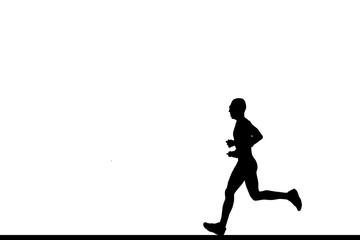 Fototapeta na wymiar silhouette Running athlete on
