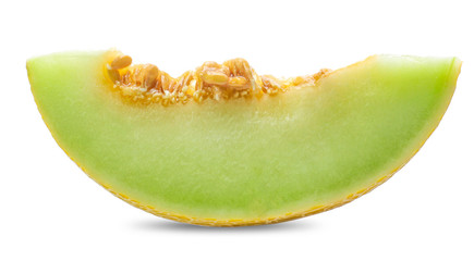 Fototapeta na wymiar yellow melon cantaloupe fruit isolated on white background