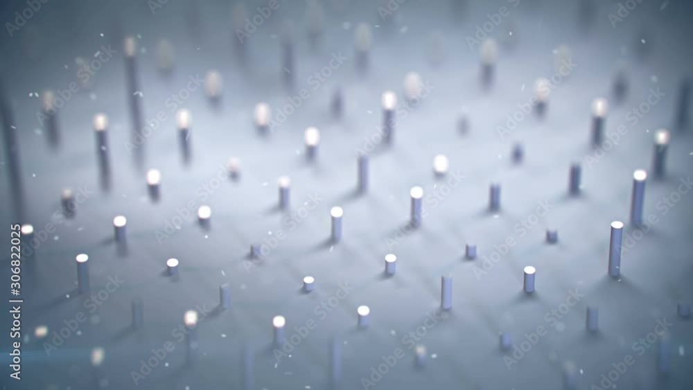 Aufkleber glowing cylinder shapes. computer generated abstract motion background. seamless loop 3d render anim