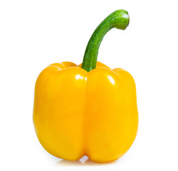 yellow sweet pepper vegetable isolated on white background