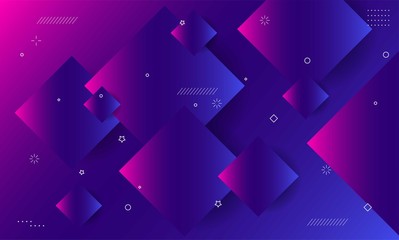 Colorful geometric background. Dynamic shapes composition