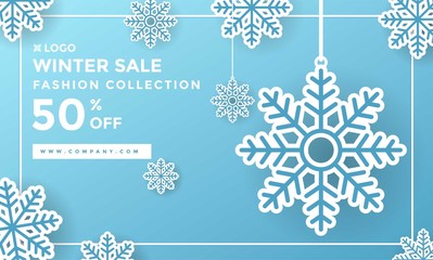 Winter winter Social media post design template illustration