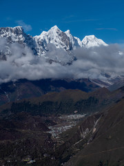 Mountain range in the way to mount Everest , Khumbu valley, Sagarmatha national park, Nepal