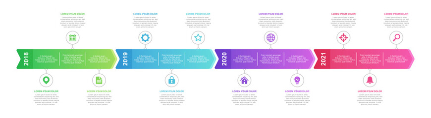 Timeline and infographic concept design, modern and elegant, with icons. Easy to customize template. EPS 10.