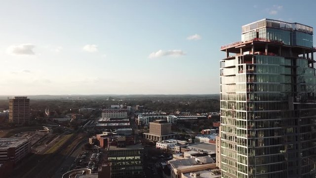 Aerial of Skyscraper Under Construction