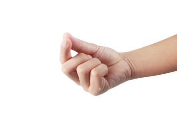 Mini heart hand isolated. Sign finger