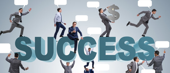 The businessmen in success business concept