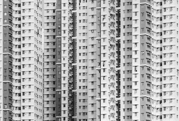 Exterior of high rise residential building in Hong Kong city