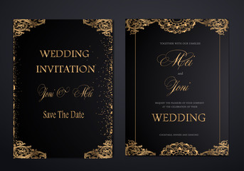 luxury elegant wedding invitation set