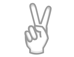 hand with victory sign isolated on white