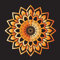 Circular pattern in form of mandala for Henna, Mehndi, tattoo, decoration. Decorative ornament in ethnic oriental style. Coloring book page.